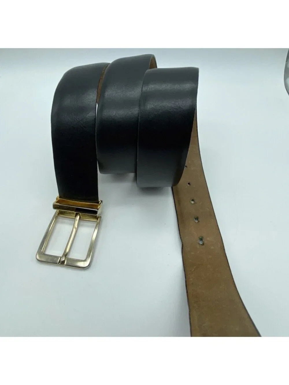 Buxton Bridlehide Leather Belt Black Size 38 USA Made Style 4005 1 3/8